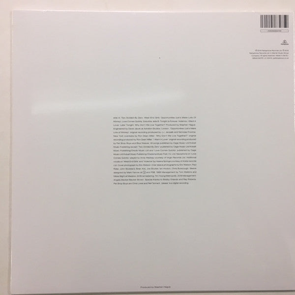 Image of Back Cover of 4753334S: LP - PET SHOP BOYS, Please (Parlophone; 190295832759,  2018 Reissue, Inner, 180 Gram Vinyl)   NEW/NEW