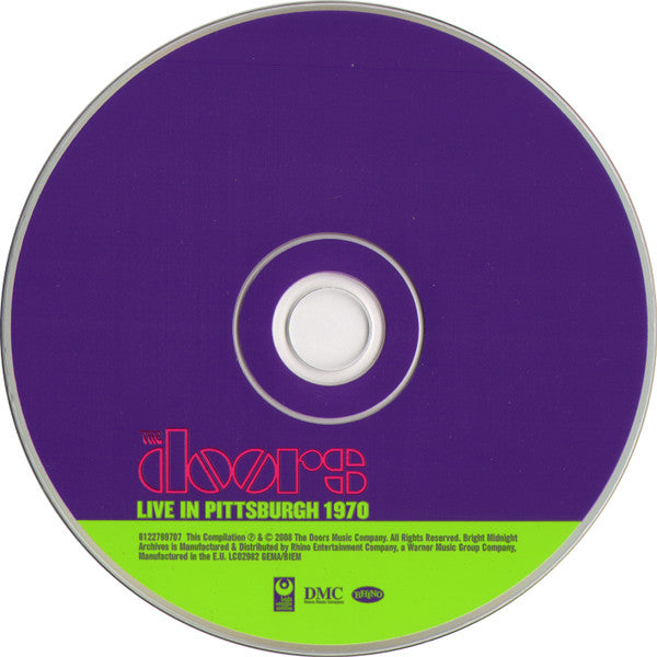 Image of Label Cover of CD - EX/VG+ - THE DOORS, Live In Pittsburgh 1970 (Bright Midnight Records ; 8122-79970-7, Europe 2008, Card Sleeve, Booklet), ,  - 3036189E