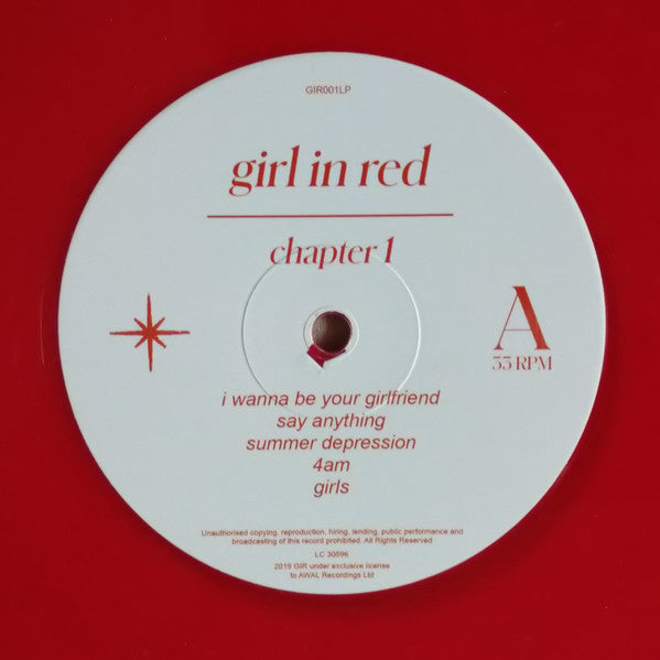 Image of Label Cover of 1535063E: LP - GIRL IN RED, Beginnings (AWAL Recordings Ltd; GIR001LP, Europe 2019, Inner, Red Vinyl)   NEW/NEW