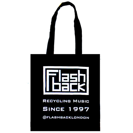 Image of Front Cover of 1299999S: Accessories - FLASHBACK TOTE BAG, White Logo On Black Cotton Bag (, UK )   NEW/NEW