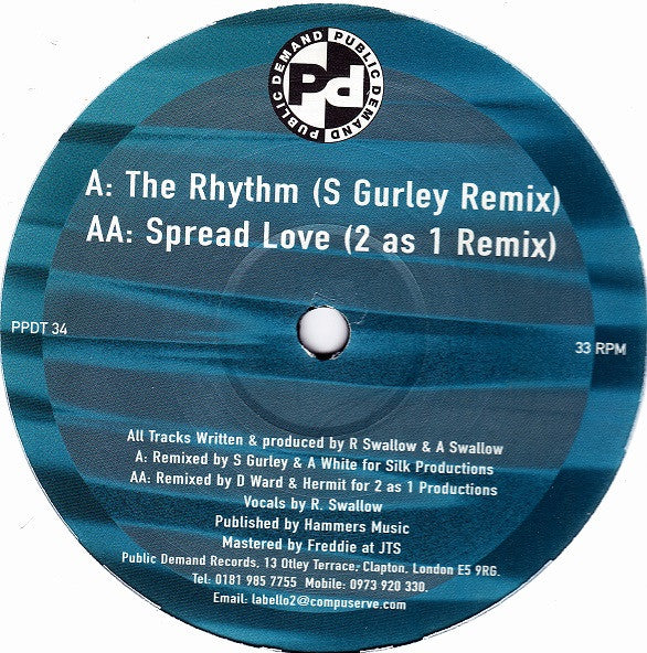 Image of Back Cover of 12" - /VG+ - NU KLASS A, Collective Vol. 1 (Public Demand; PPDT 34, UK 1998, Plain Sleeve), Superficial marks only, plays VG+, A The Rhythm (Steve Gurley Remix)AA Spread Love (2 As 1 Remix) - 3346180S