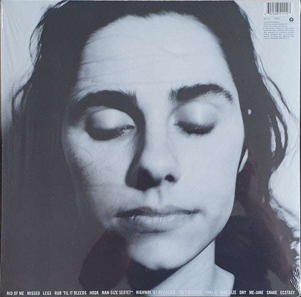 Image of Back Cover of LP - VG+/VG+ - P J HARVEY, Rid Of Me (Island Records; 0851112, Worldwide 2020 Reissue, Inner, 180 Gram Vinyl), Still In Opened Shrinkwrap,  - 3246235S