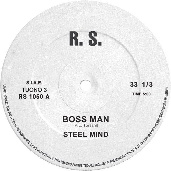 Image of Front Cover of 4722313E: 12" - STEEL MIND, Boss Man / Lionel (Frastuono; TUONO 3, Italy 2015 Reissue, Plain Sleeve, Limited Edition, Unofficial)   /VG+