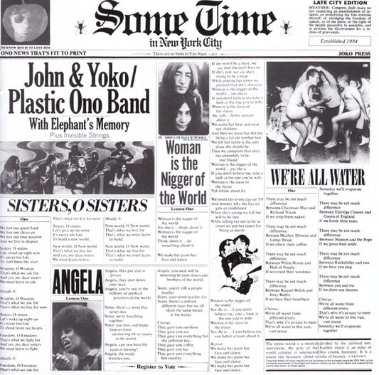 Image of Front Cover of 4935230E: CD - JOHN & YOKO / PLASTIC ONO BAND / ELEPHANTS MEMORY PLUS INVISIBLE STRINGS, Some Time In New York City (Parlophone; 094634097628, Australasia 2005 Reissue, Jewel Case)   VG+/VG+