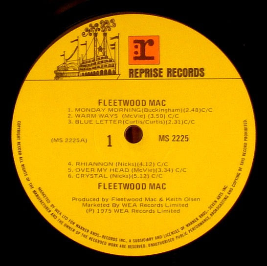 Image of Label Cover of 0115182C: LP - FLEETWOOD MAC, Fleetwood Mac (Reprise Records; MS 2225, New Zealand 1975, Insert) Fair amount of light hairlines, Nothing deep  VG/G