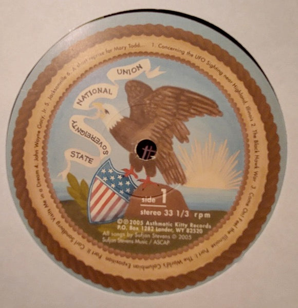 Image of Label Cover of LP - VG/VG+ - SUFJAN STEVENS, Illinois (Asthmatic Kitty Records; AKR 014, US 2000s Reissue, Triple Gatefold, Insert, Sufjan Stevens Music Credit On label), Edge Wear,  - 3646346S