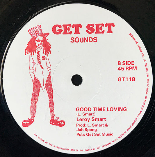 Image of Front Cover of 12" - /G+ - LEROY SMART, Love Jah Forever / Good Time Loving (Get Set Sounds; GT118, UK 1982), Lots of marks and scuffs, plays through fine; a few clicks on side B. Clean labels.,  - 1016147C