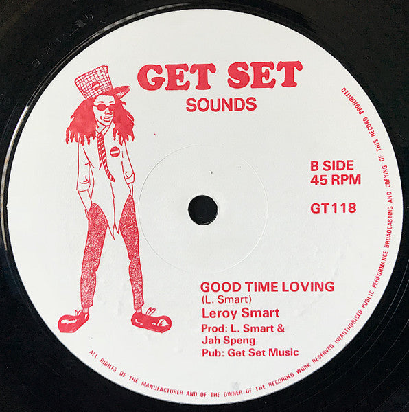 Image of Front Cover of 12" - /G+ - LEROY SMART, Love Jah Forever / Good Time Loving (Get Set Sounds; GT118, UK 1982), Lots of marks and scuffs, plays through fine; a few clicks on side B. Clean labels.,  - 1016147C