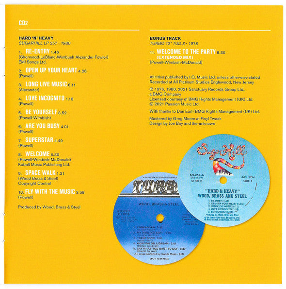 Image of Back Cover of 2xCD - VG+/VG+ - WOOD, BRASS & STEEL, Welcome To The Party (The Complete Recordings 1973-1980) (Soul Brother Records; CDSBCS87D, UK 2021), ,  - 1356195S