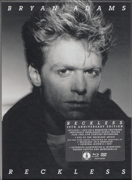 Image of Front Cover of 4xCD - VG+/VG - BRYAN ADAMS, Reckless (A&M Records; 0602537830565, Europe 2014 Reissue, Box Set), Disc two has minor scuffs.,  - 4156102S