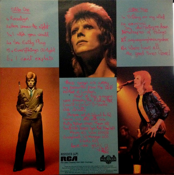 Image of Back Cover of LP - VG/G+ - DAVID BOWIE, Pinups (RCA Victor Orange No Stereo Text; RS 1003, UK 1973, Insert), Hairlines,  - 2316347C
