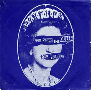 Image of Front Cover of 7" - G+/VG - SEX PISTOLS, God Save The Queen (Virgin Silver/Silver Label Text With Anti-Slip Ring; VS 181, UK 1977, Flipback Sleeve), Damage To Sleeve Opening, Sleeve Creased,  - 2526288E