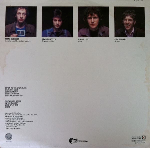 Image of Back Cover of LP - VG/G - DIRE STRAITS, Dire Straits (Vertigo; 6360 162, New Zealand 1978, Inner), Light Marks only.,  - 3116084C