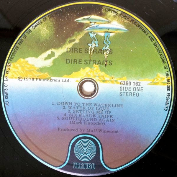 Image of Label Cover of LP - VG/G - DIRE STRAITS, Dire Straits (Vertigo; 6360 162, New Zealand 1978, Inner), Light Marks only.,  - 3116084C