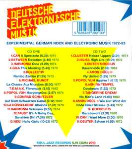 Image of Back Cover of 4054094S: 2xCDs - VARIOUS, Deutsche Elektronische Musik (Experimental German Rock And Electronic Musik 1972-83) (Soul Jazz Records ; SJR CD213, UK 2010, Slipcase, Booklet)   VG+/VG+