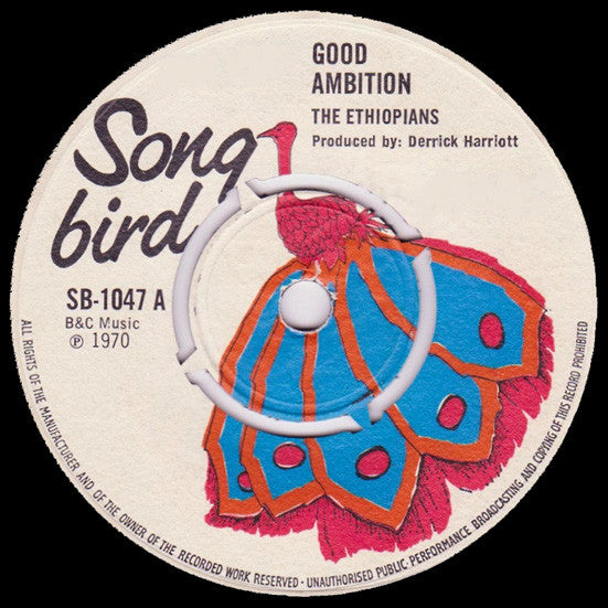 Image of Front Cover of 7" - /G+ - THE ETHIOPIANS / THE CRYSTALITES, Good Ambition / Ambition Version (Song Bird; SB-1047, UK 1970, 4-Prong Centre), No centre piece, clean labels.,  - 2516172C