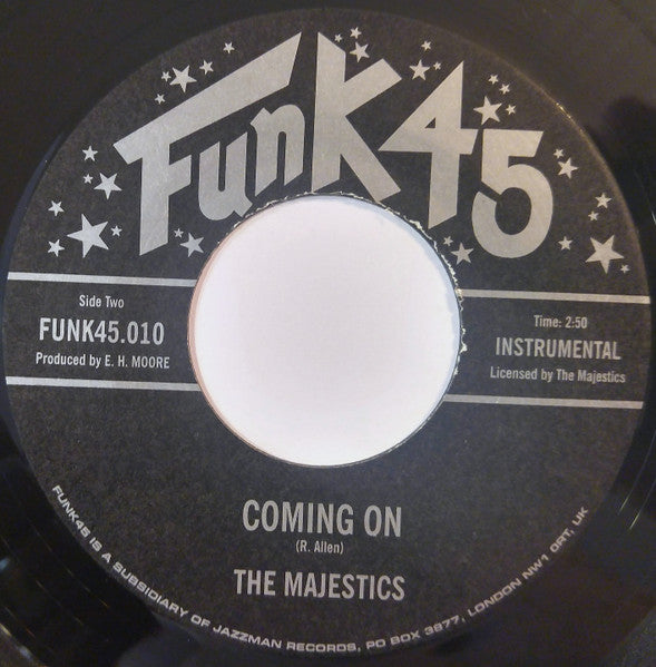 Image of Back Cover of 7" - /EX - THE MAJESTICS, Funky Chick / Coming On (Funk45; FUNK45.010, UK 2003 Reissue, Plain Sleeve), ,  - 2956050S