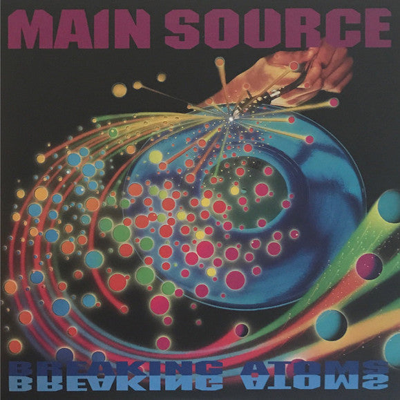 Image of Front Cover of 2xLP - VG+/VG+ - MAIN SOURCE, Breaking Atoms (Vinyl Me, Please; VMP-006, US 2017 Reissue, Gatefold, Booklet & Inner, NO Prints, Orange in Clear Vinyl plus Violet 7", "Muisc" typo on back cover), ,  - 1926167E