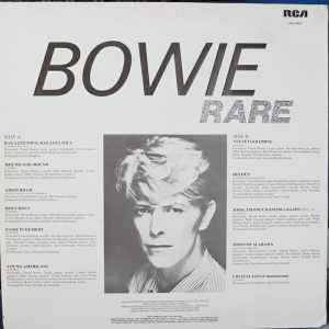 Image of Back Cover of 5222062E: LP - DAVID BOWIE, Rare (RCA Victor; VPL1 7457, Australia & New Zealand 1983, Insert) Writing On Label  VG/VG