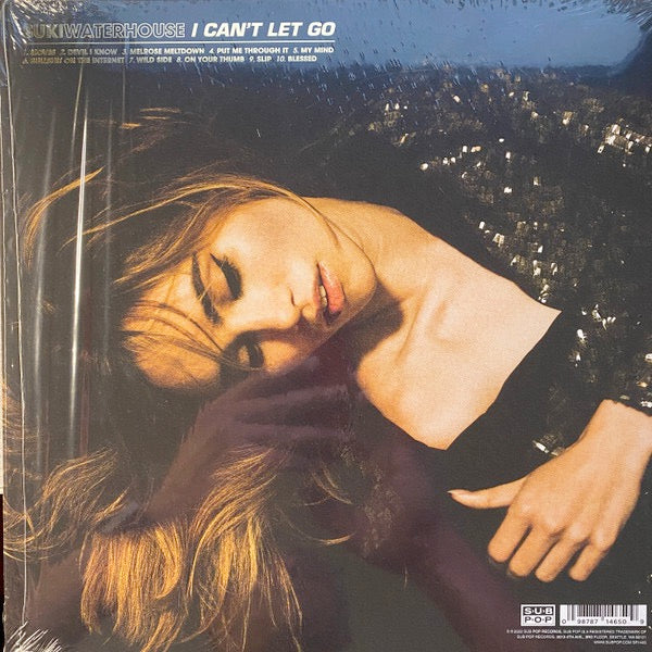 Image of Back Cover of LP - VG+/EX - SUKI WATERHOUSE, I Can't Let Go (Sub Pop; SP1465, Europe 2022, Embossed Sleeve With Gold Lettering, Inner, Gold Vinyl), Stickered Plastic Outer Sleeve,  - 2426122E