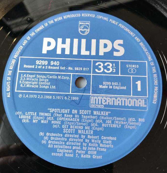Image of Label Cover of 2xLP - VG/VG+ - SCOTT WALKER, Spotlight On Scott Walker (Philips; 6625 017, UK 1976, Gatefold), Edge Wear,  - 4016063C