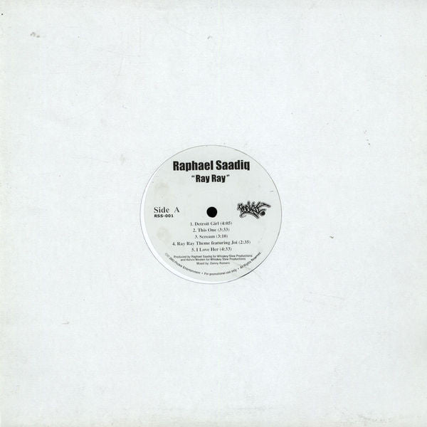 Image of Front Cover of LP - /G+ - RAPHAEL SAADIQ, Ray Ray (Pookie Entertainment; RSS001, US 2005, Promo, Plain Sleeve, This is a promo LP with the most DJ-friendly tracks off the album), Strong G+, light marks only., A1 - Detroit GirlA2 - This One	A3 - Scream	A4 - Ray Ray ThemeA5 - I Love Her	B1 - Grown Folks	B2 - Not A GameB3 - ChicB4 - Rifle Love - 2826046E