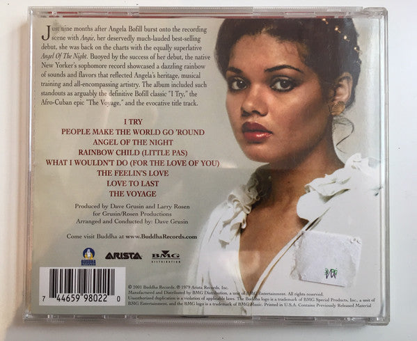 Image of Back Cover of CD - EX/EX - ANGELA BOFILL, Angel Of The Night (Buddha Records; 74465 99802 2, US 2001), ,  - 1956172S