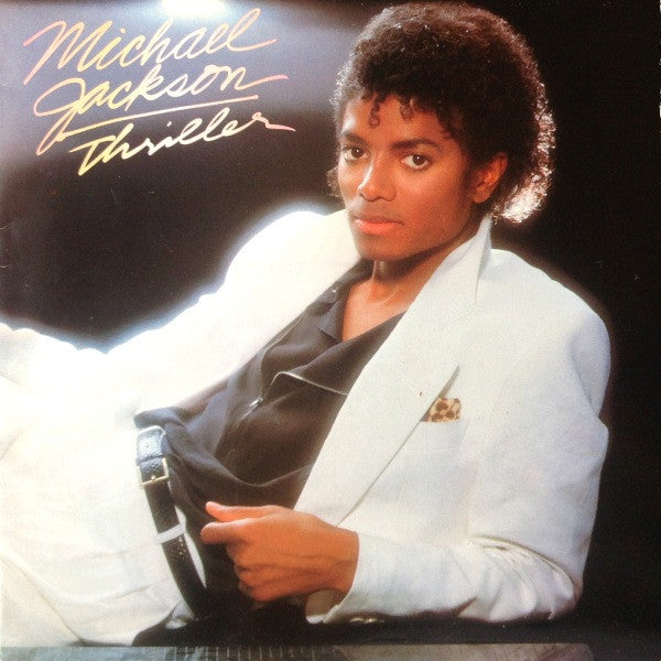 Image of Front Cover of LP - VG/VG - MICHAEL JACKSON, Thriller (Epic; EPC 85930, UK 1982, Gatefold, Inner, Interepak misprint.  Missing Co-Produced By Michael Jackson on back. Info around bottom of label.), ,  - 3626185E