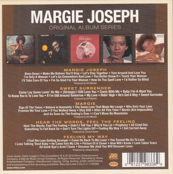 Image of Back Cover of 5xCD - VG/VG+ - MARGIE JOSEPH, Original Album Series (Atlantic ; 8122 79833 6, Europe 2010, Slipcase), ,  - 2416118C