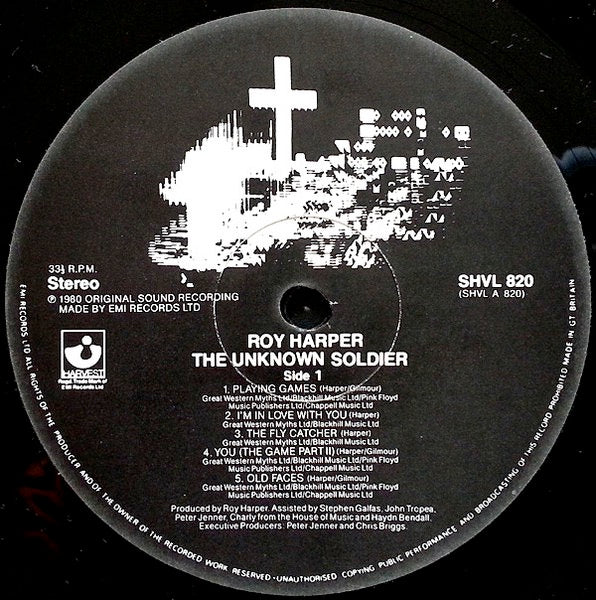 Image of Label Cover of LP - VG/VG+ - ROY HARPER, Unknown Soldier (Harvest; SHVL820, UK 1980, Inner With Curved Corners, With David Gilmour and Kate Bush), Edge and Ring Wear,  - 4146069S