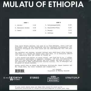 Image of Back Cover of LP - NEW/NEW - MULATU ASTATKE, Mulatu Of Ethiopia (Strut; STRUT129LP, UK 2017), , "Mulatu of Ethiopia" is a must-listen for fans of Ethio-jazz and world music. Mulatu Astatke's unique blend of traditional Ethiopian music with jazz and funk influences creates a mesmerizing and timeless sound. The album features Astatke's skillful playing on the vibraphone and showcases the diverse instruments and rhythms of Ethiopia. A true classic of the genre. - 1916048C