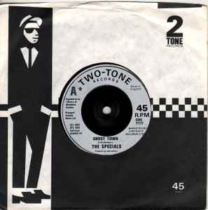 Image of Front Cover of 4814539C: 7" - THE SPECIALS, Ghost Town (Two-Tone Records; CHS TT17, UK 1981, Company Sleeve, Silver Injection Labels)   VG/VG+