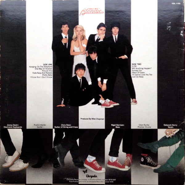 Image of Back Cover of LP - VG/VG - BLONDIE, Parallel Lines (Chrysalis Blue/White, Blue Rimtext; CDL 1192, UK 1978, Inner, Chrysalis Music Ltd Credit On Labels.), ,  - 3146174S