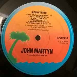 Image of Label Cover of LP - G+/VG - JOHN MARTYN, Sunday's Child (Island Orange Sunset, Blue Rim; ILPS 9296, UK 1977 Reissue, Inner), Heavy Edge and Ring Wear, Writing On Inner,  - 4326106E