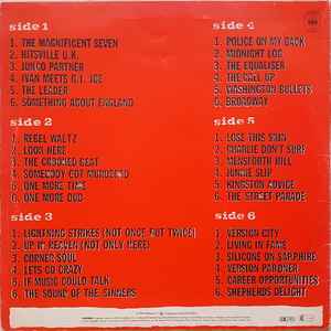 Image of Back Cover of 3624346E: 3xLP - THE CLASH, Sandinista! (CBS; FSLN 1, UK 1980, Newspaper Insert, 'Unknown Credits / Copyright Control' Version, Hype sticker, Stereo, NO "Printed in England by Robor Limited" on back cover) Split Seam, Ripped Corner, Damage to Sleeve Opening, Heavy Edge and Ring Wear  G/VG