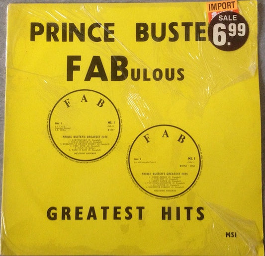 Image of Front Cover of LP - VG/G+ - PRINCE BUSTER, Fabulous Greatest Hits (FAB; MS 1, UK 1970s Reissue, Non-Laminated Sleeve), Lots of light marks, plays above grade. Bent corner on sleeve.,  - 1026202E