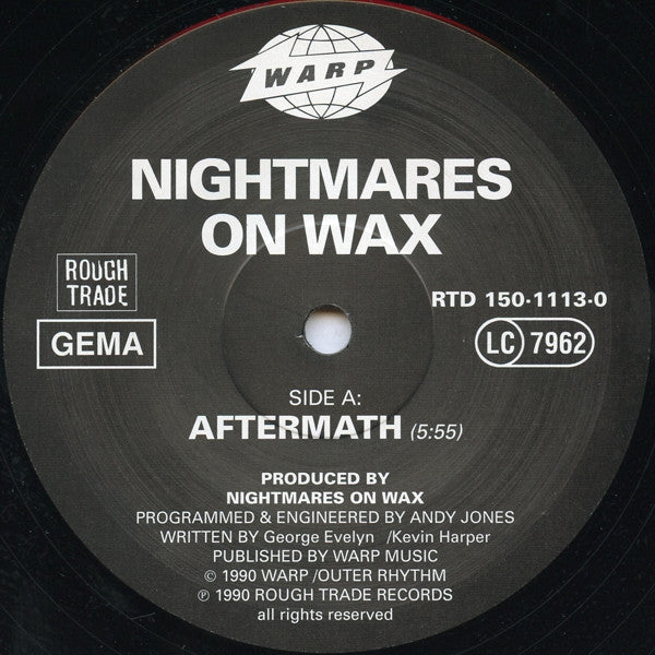 Image of Label Cover of 12" - VG+/VG+ - NIGHTMARES ON WAX, Aftermath / I'm For Real (Rough Trade; RTD 150.1113.0, Germany 1990, Picture Sleeve), ,  - 2916058C
