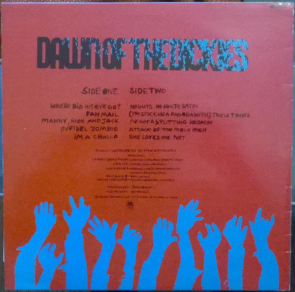 Image of Back Cover of LP - VG/G+ - THE DICKIES, Dawn of the Dickies (A&M; AMLE 68510, UK 1979, Blue Vinyl), ,  - 2426003E