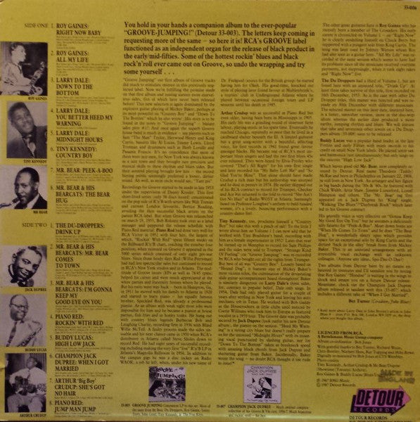 Image of Back Cover of 0526041E: LP - VARIOUS, Still Groove Jumping! (Detour; 33-006, UK 1987)   EX/EX