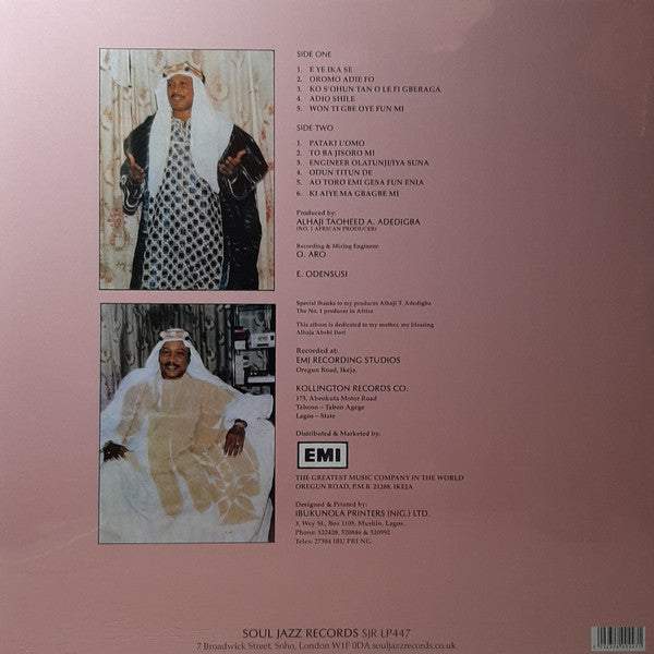 Image of Back Cover of 4614333C: LP - ALHAJI (CHIEF) PROF. KOLLINGTON AYINLA AND HIS FUJI '78 ORGANISATION, Blessing (Soul Jazz Records; SJRLP447, Europe 2020 Reissue, Picture Sleeve, Company Inner, Limited Edition) Opened Instore  VG+/EX