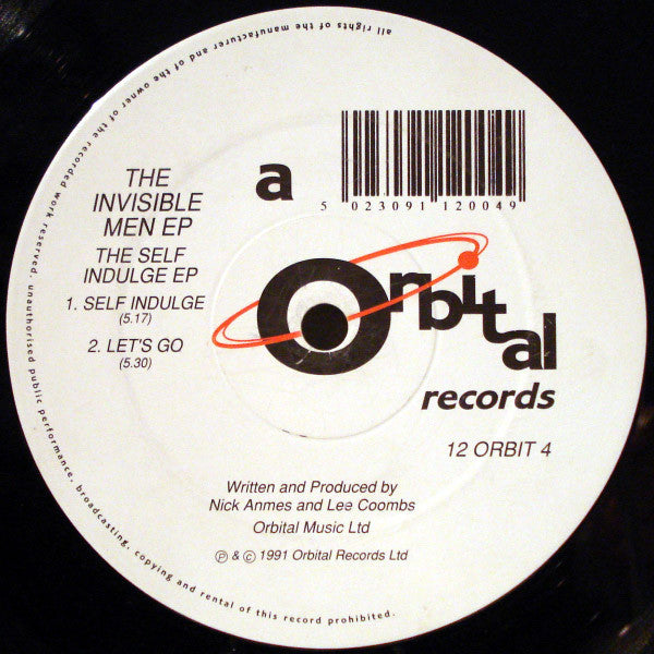 Image of Front Cover of 4624265E: LP - INVISIBLE MEN, The Self Indulge EP (Orbital Records; 12 ORBIT 4, UK 1991)   /VG+