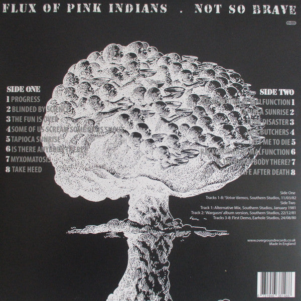 Image of Back Cover of 1914278C: LP - FLUX OF PINK INDIANS, Not So Brave (Overground Records; OVER 181LP, UK 2020 Reissue, Insert)   NEW/NEW