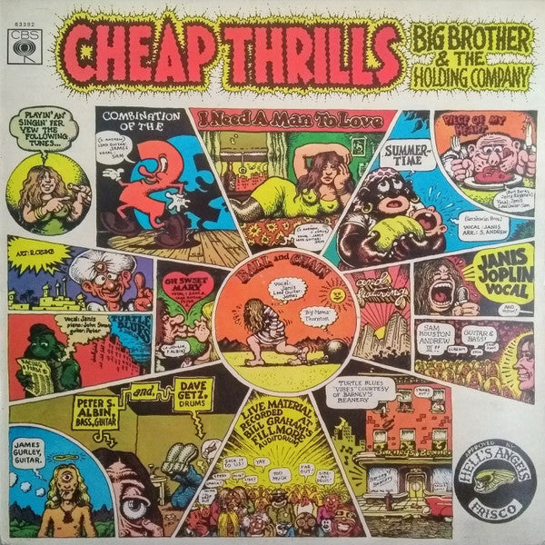 Image of Front Cover of LP - VG/VG - BIG BROTHER AND THE HOLDING COMPANY, Cheap Thrills (CBS Orange; 63392, UK 1973 Reissue, Stereo, 33 1/3 On Label), Hairlines, edge wear,  - 3946163S