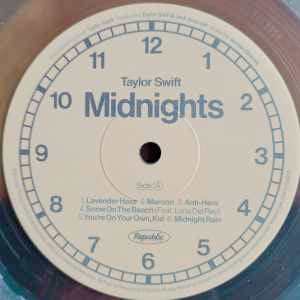 Image of Label Cover of LP - EX/EX - TAYLOR SWIFT, Midnights (Republic Records; 2445789825, Europe 2022, Inner & Booklet, Moonstone Blue Marbled Vinyl.), ,  - 2426148E