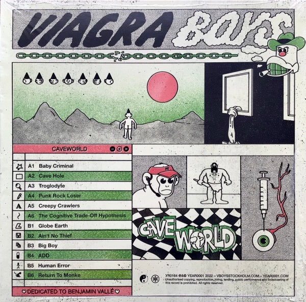 Image of Back Cover of 3715042C: LP - VIAGRA BOYS, Cave World (Year0001; YR0164LP, Worldwide 2022, Inner)   NEW/NEW
