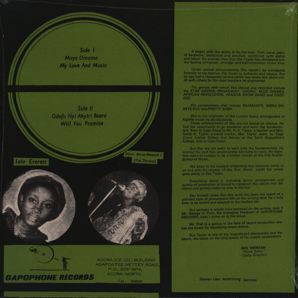 Image of Back Cover of LP - NEW/NEW - EBO TAYLOR, My Love And Music (Mr Bongo; MRBLP132, UK 2016 Reissue), ,  - 2716263C