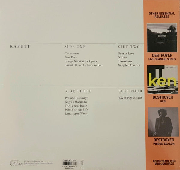 Image of Back Cover of LP - VG+/VG+ - DESTROYER, Kaputt (Dead Oceans; DOC046lp-C1, UK 2021, Gatefold, Limited Edition, Reissue, Clear [Crystal Clear]), ,  - 4326309E