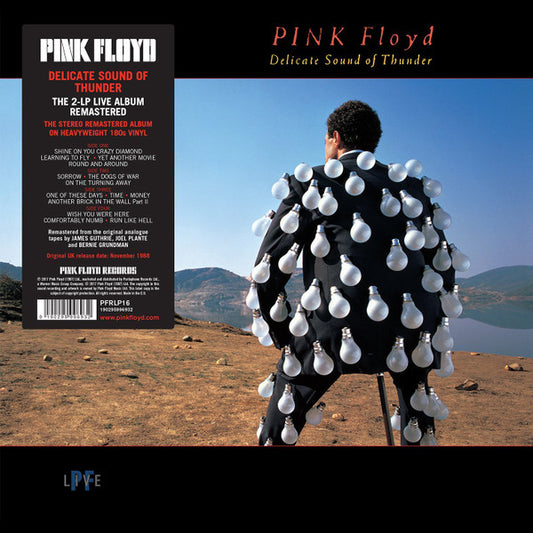 Image of Front Cover of 2xLP - EX/EX - PINK FLOYD, Delicate Sound Of Thunder (Pink Floyd Records; PFRLP16, Europe 2017 Reissue, Gatefold, 2 Inners, 180 Gram Vinyl. hype sticker, cover & label show "Breathe in the Air (Reprise)" but song is not present), Opened Instore, Still In Stickered Shrinkwrap,  - 3146094S