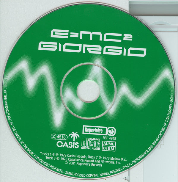 Image of Label Cover of CD - VG+/VG+ - GIORGIO MORODER, E=MC  (Repertoire Records ; REP 4948, Germany 2001, Jewel Case), ,  - 2016005C