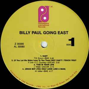 Image of Label Cover of LP - EX/VG+ - BILLY PAUL, Going East (PIR; Z30580, US Reissue, Picture Sleeve), ,  - 2126110E